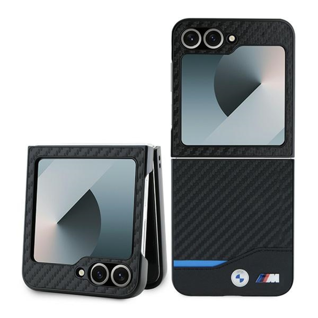 BMW BMHCZF622NBCK Samsung Galaxy Z Flip6 F741 black hardcase Carbon Blue Line