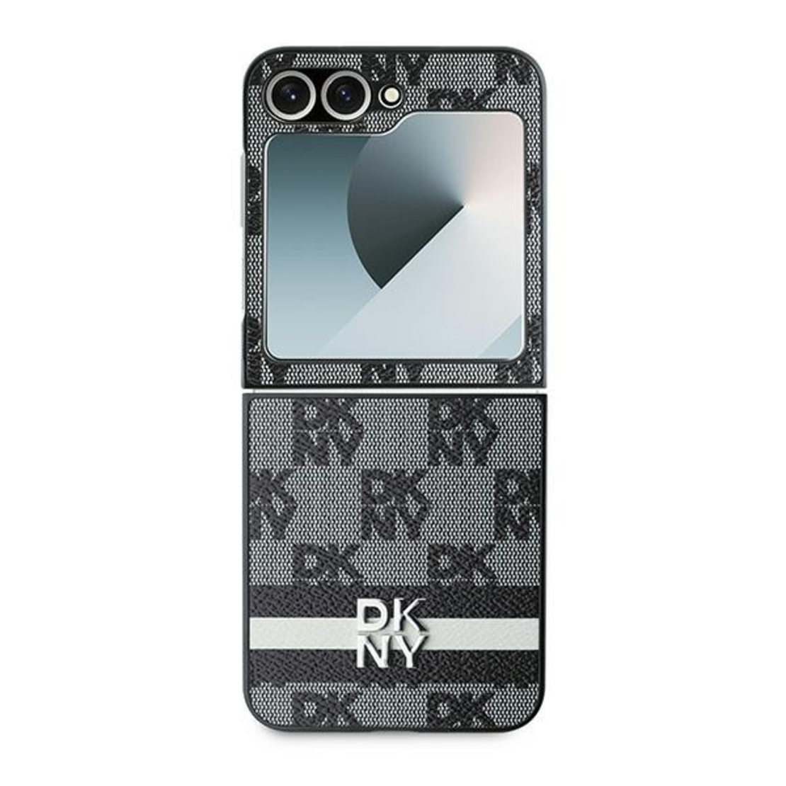 DKNY DKHCZF6PCPTSSK Samsung Galaxy Z Flip6 F741 black Chequered Pattern Printed Stripes