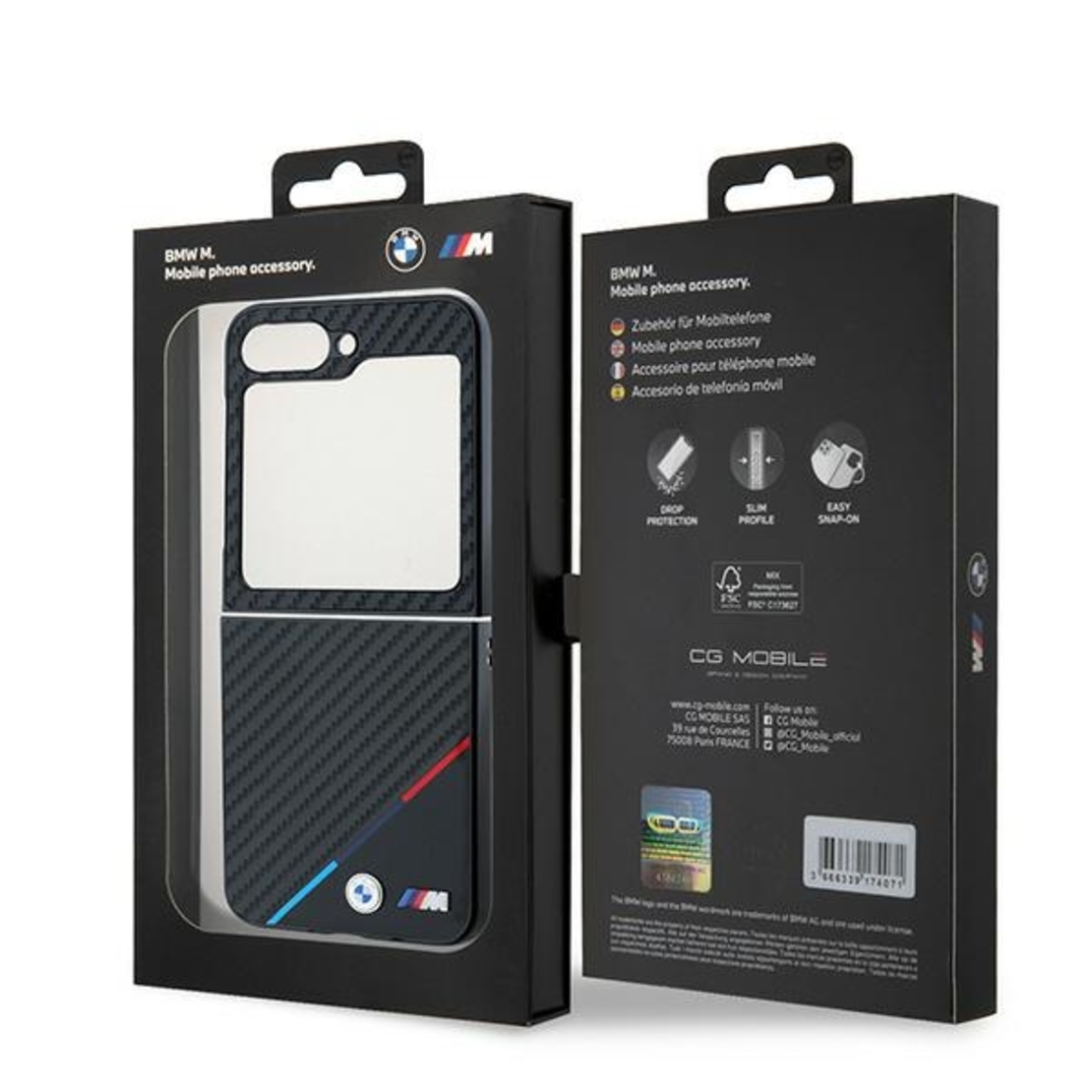 BMW BMHCZF623PUDTK Samsung Galaxy Z Flip6 F741 black hardcase Carbon Tricolor