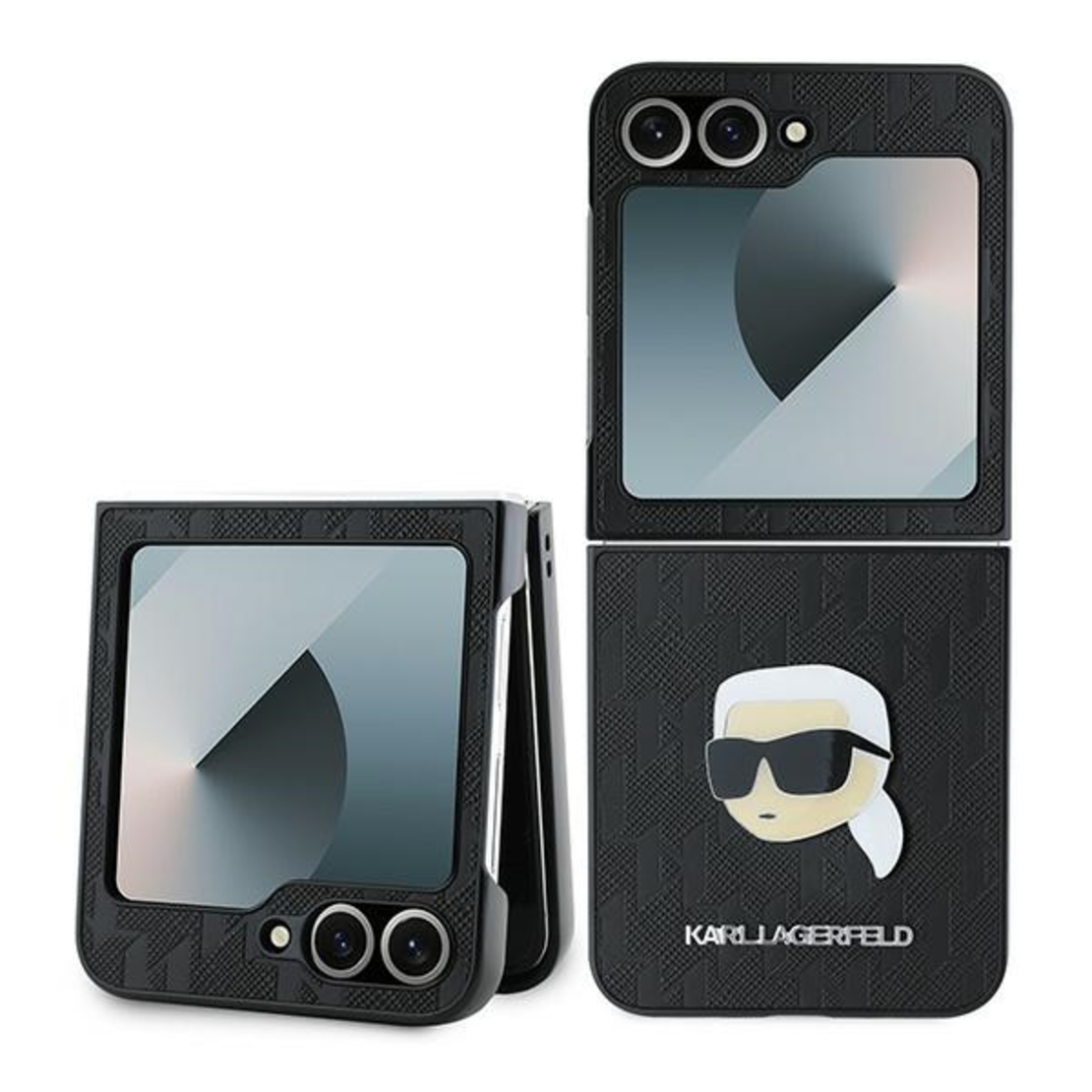 Karl Lagerfeld KLHCZF6PGKSKIHK Samsung Galaxy Z Flip6 black Saffiano Monogram