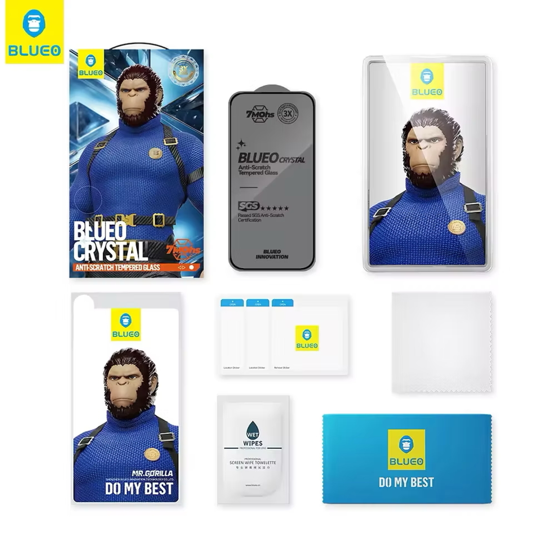 BLUEO Crystal Anti-Scratch Tempered Glass iPhone 16 Pro Max