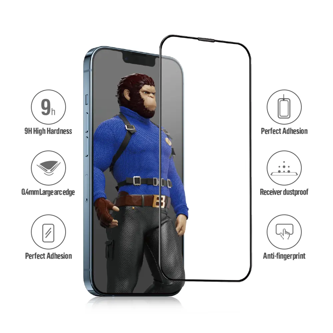 BLUEO Corning Gorilla HD Glass Anti-Static iPhone 16 Pro Max