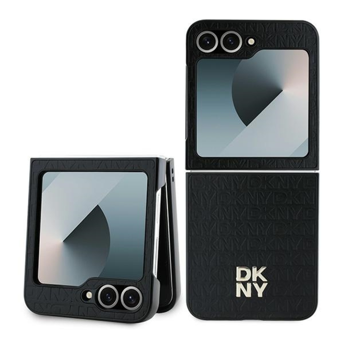 DKNY DKHCZF6PSHRPSK Samsung Galaxy Z Flip6 F741 black Repeat Pattern Stack Logo