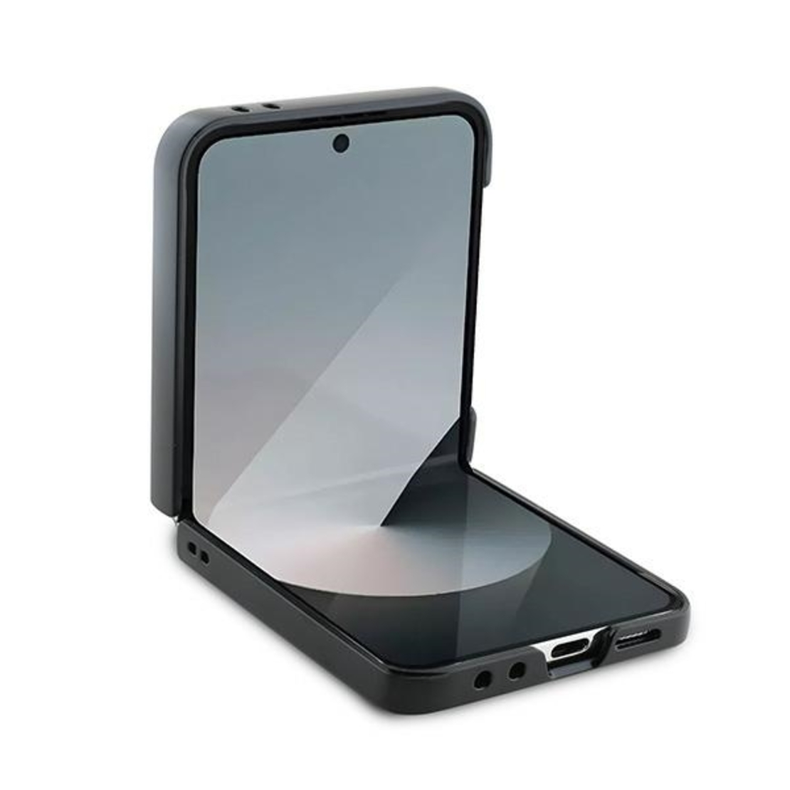 Karl Lagerfeld KLHCZF6SAPKINPK Samsung Galaxy Z Flip6 black Saffiano Monogram Ikonik Pin