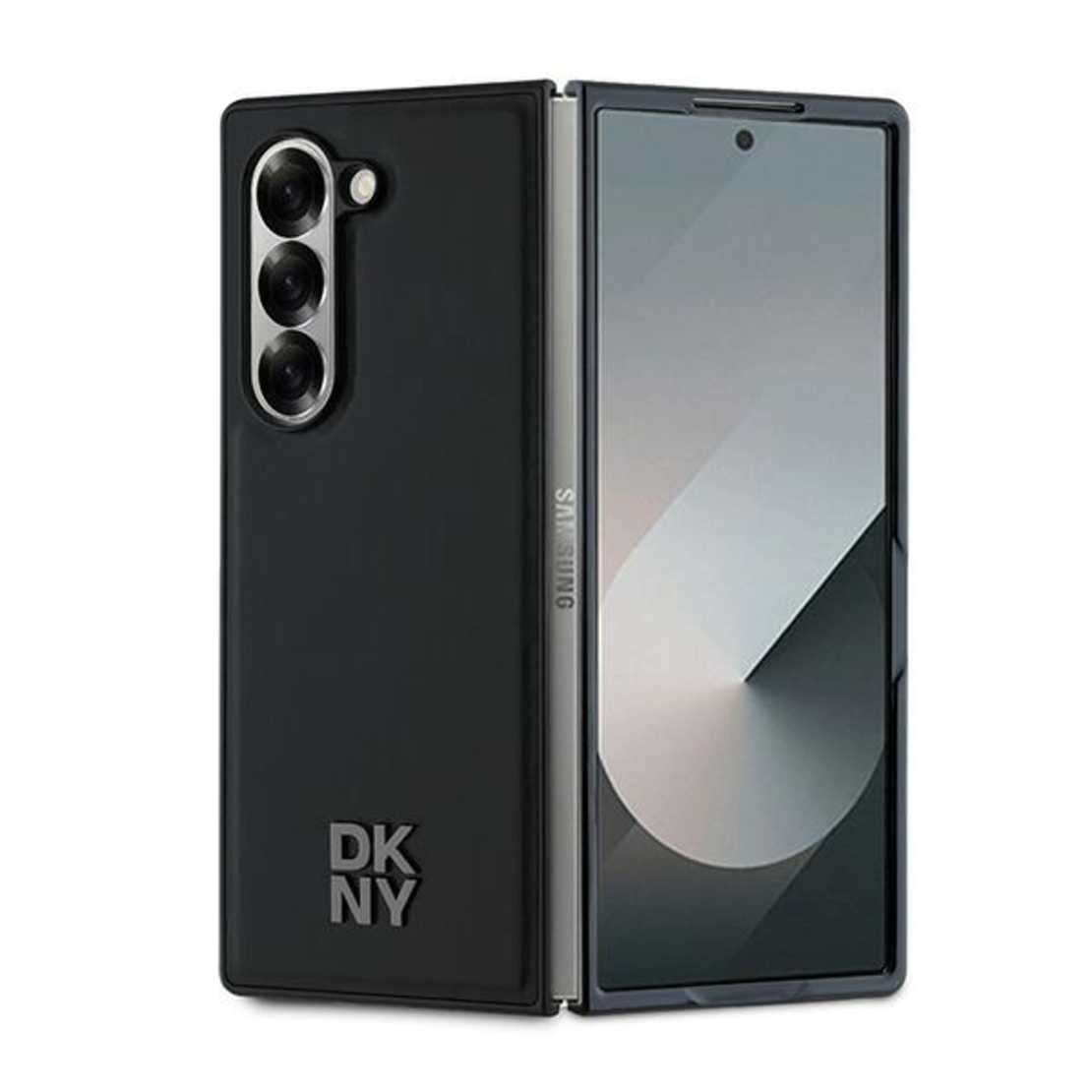 DKNY DKHMZFD6PSMCSLK Samsung Galaxy Z Fold6 F956 black Magsafe Plain Leather Metal Stack Logo