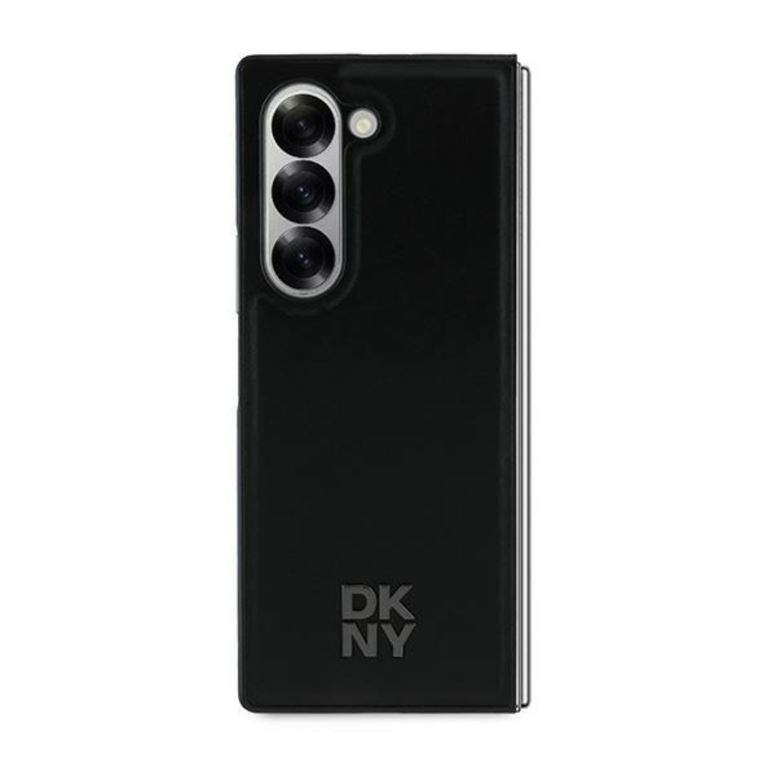 DKNY DKHMZFD6PSMCSLK Samsung Galaxy Z Fold6 F956 black Magsafe Plain Leather Metal Stack Logo