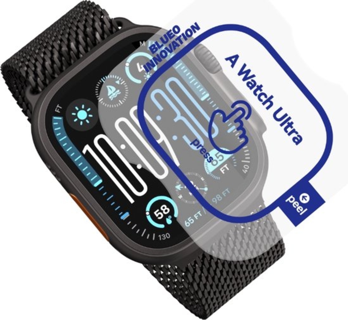 BLUEO SAPPHIRE & TITANIUM ALLOY WATCH GLASS KIT Apple Watch Ultra 1/2, black titanium