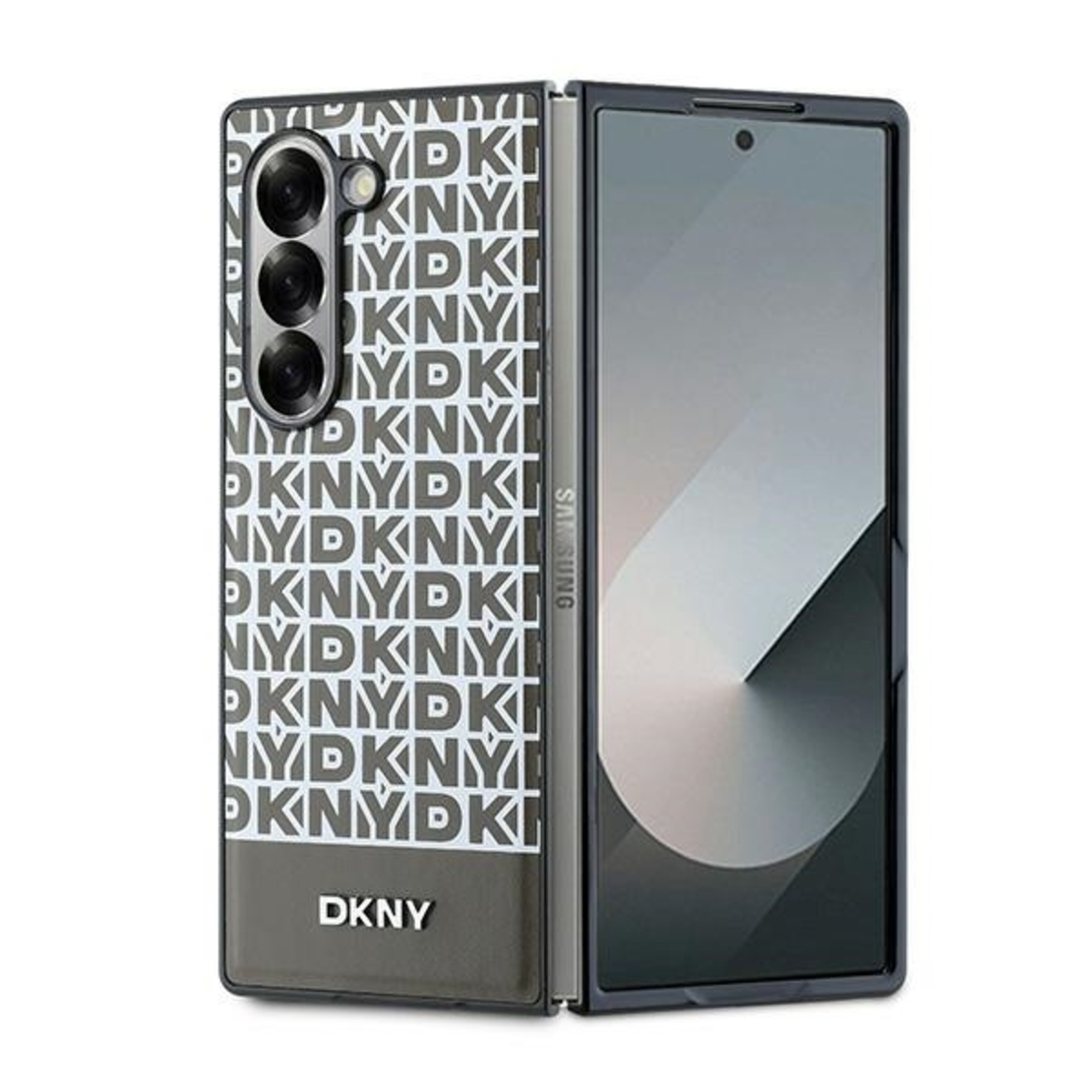DKNY DKHMZFD6PSOSPW Samsung Galaxy Z Fold6 F956 brown Repeat Pattern Bottom Stripe