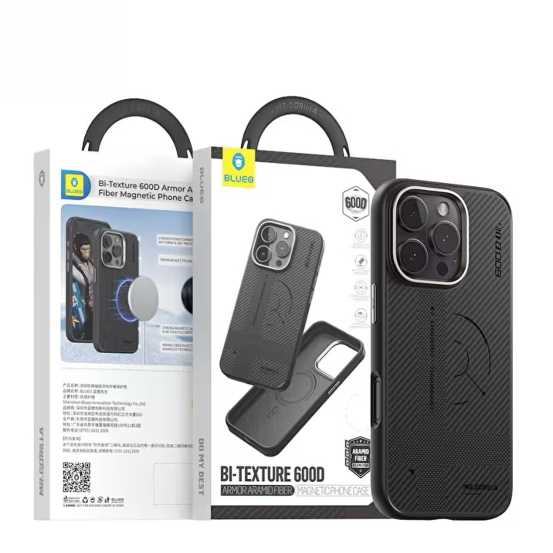 BLUEO Bi-Texture 600D Armor Aramid FIber Magnetic Phone Case iPhone 16 Pro Max