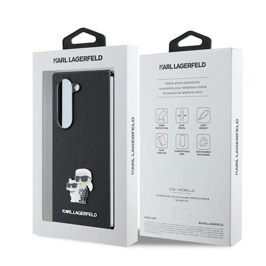 Karl Lagerfeld KLHCZFD6SAPKCNPK Samsung Galaxy Z Fold6 black Saffiano Metal Pin