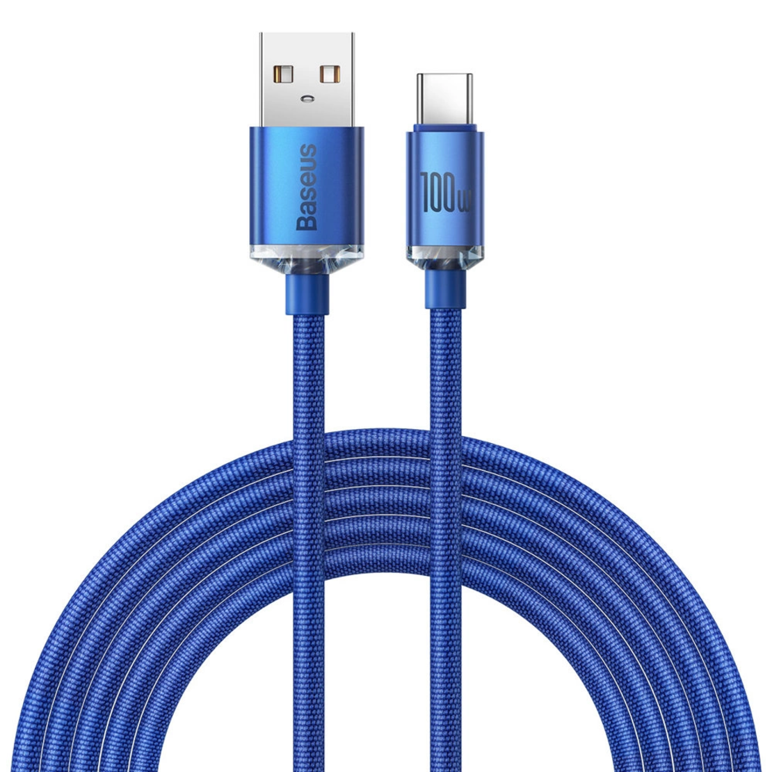 Кабел за данни Baseus crystal shine series fast charging data cable USB Type A to USB Type C 100W 2m blue (CAJY000503)