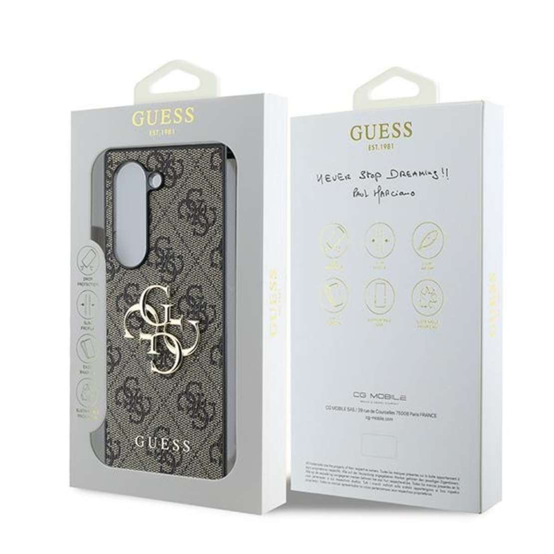 Guess GUHCZFD64GMGBR Samsung Galaxy Z Fold6 F956 brown Leather 4G Metal Logo