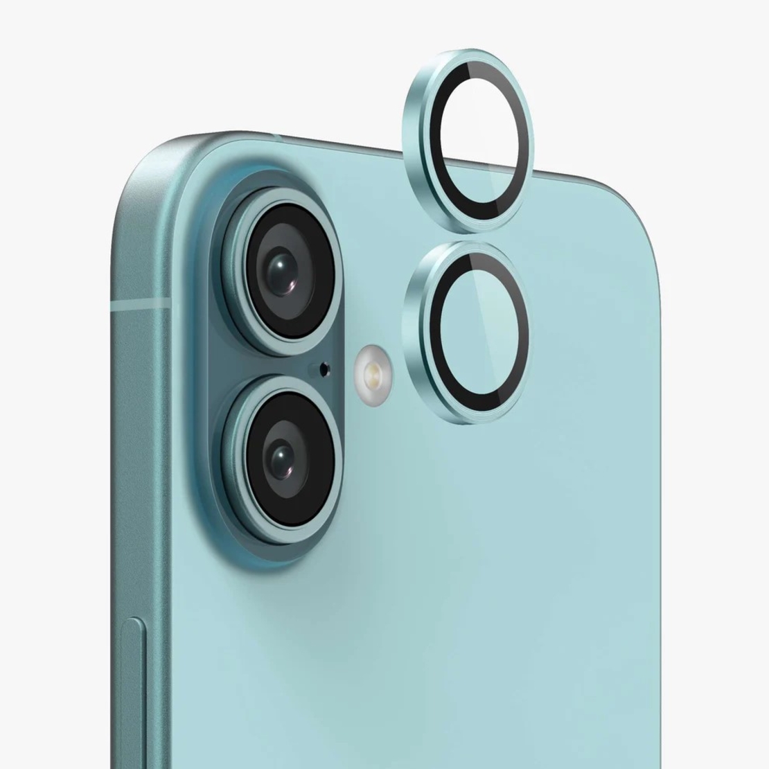 BLUEO Original metal frame lens protector glass iPhone 16/16 Plus, зелен