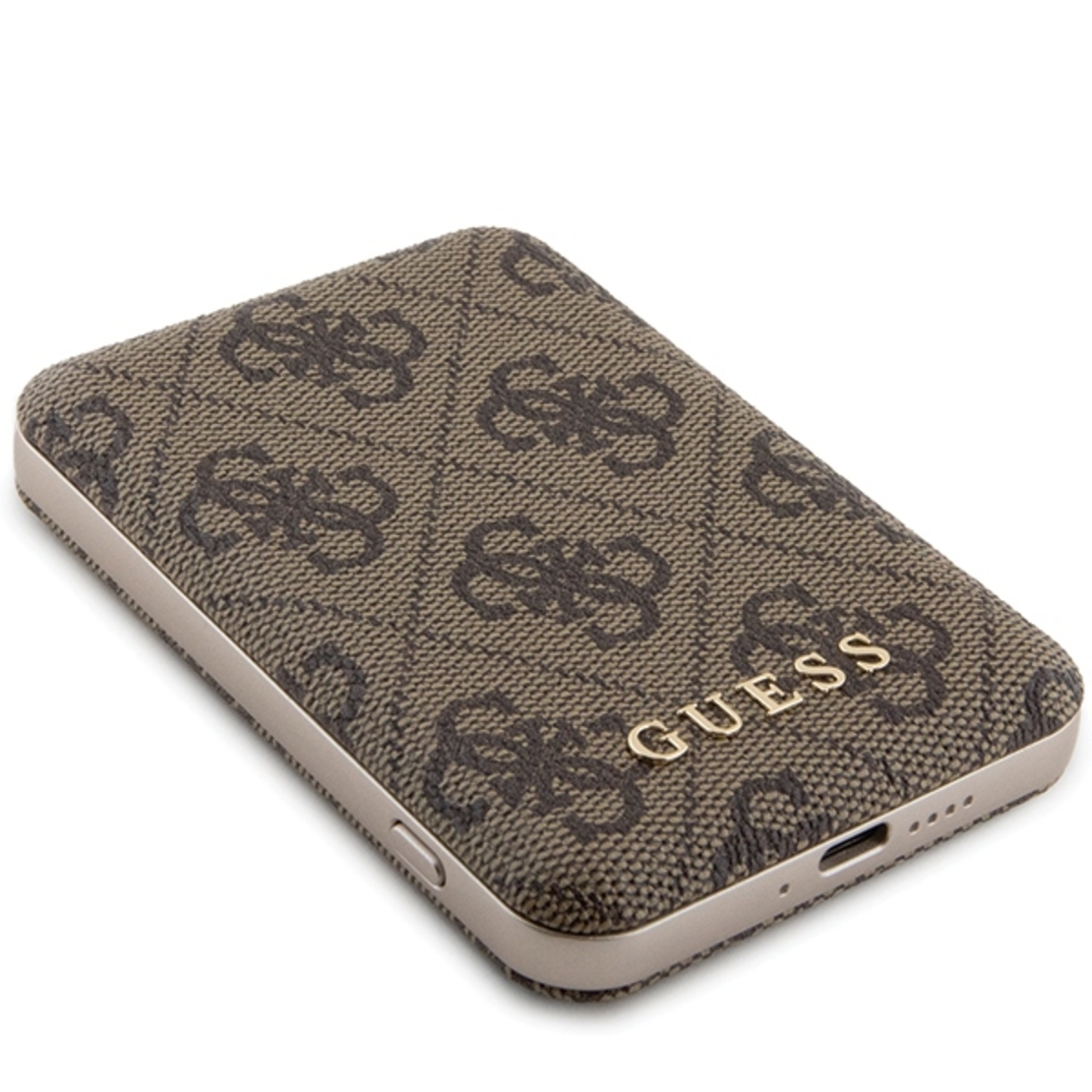 Guess Powerbank MagSafe 15W 5000mAh bbrown 4G Leather Metal Logo MagSafe