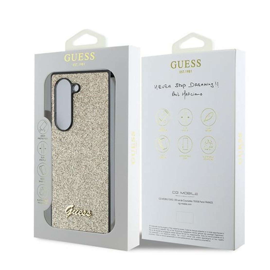 Guess GUHCZFD6HGGSHD Samsung Galaxy Z Fold6 F956 gold 4G Glitter Script