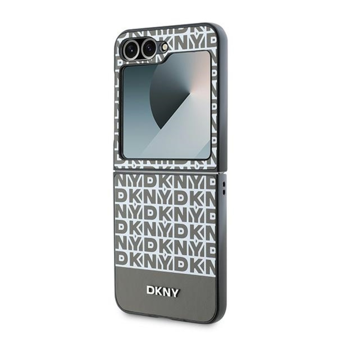 DKNY DKHCZF6PSOSPW Samsung Galaxy Z Flip6 F741 brown Repeat Pattern Bottom Stripe