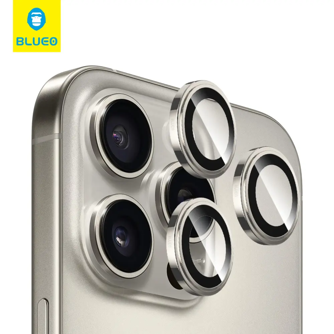 BLUEO SAPPHIRE CRYSTAL ORIGINAL LENS GLASS iPhone 15 Pro/15 Pro Max/16 Pro/16 Pro Max, Natural Titanium
