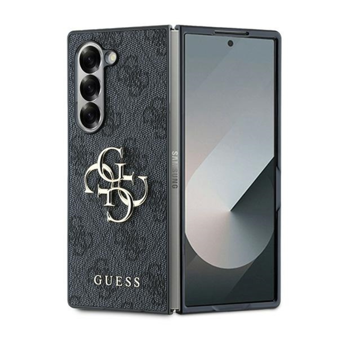 Guess GUHCZFD64GMGGR Samsung Galaxy Z Fold6 F956 black Leather 4G Metal Logo
