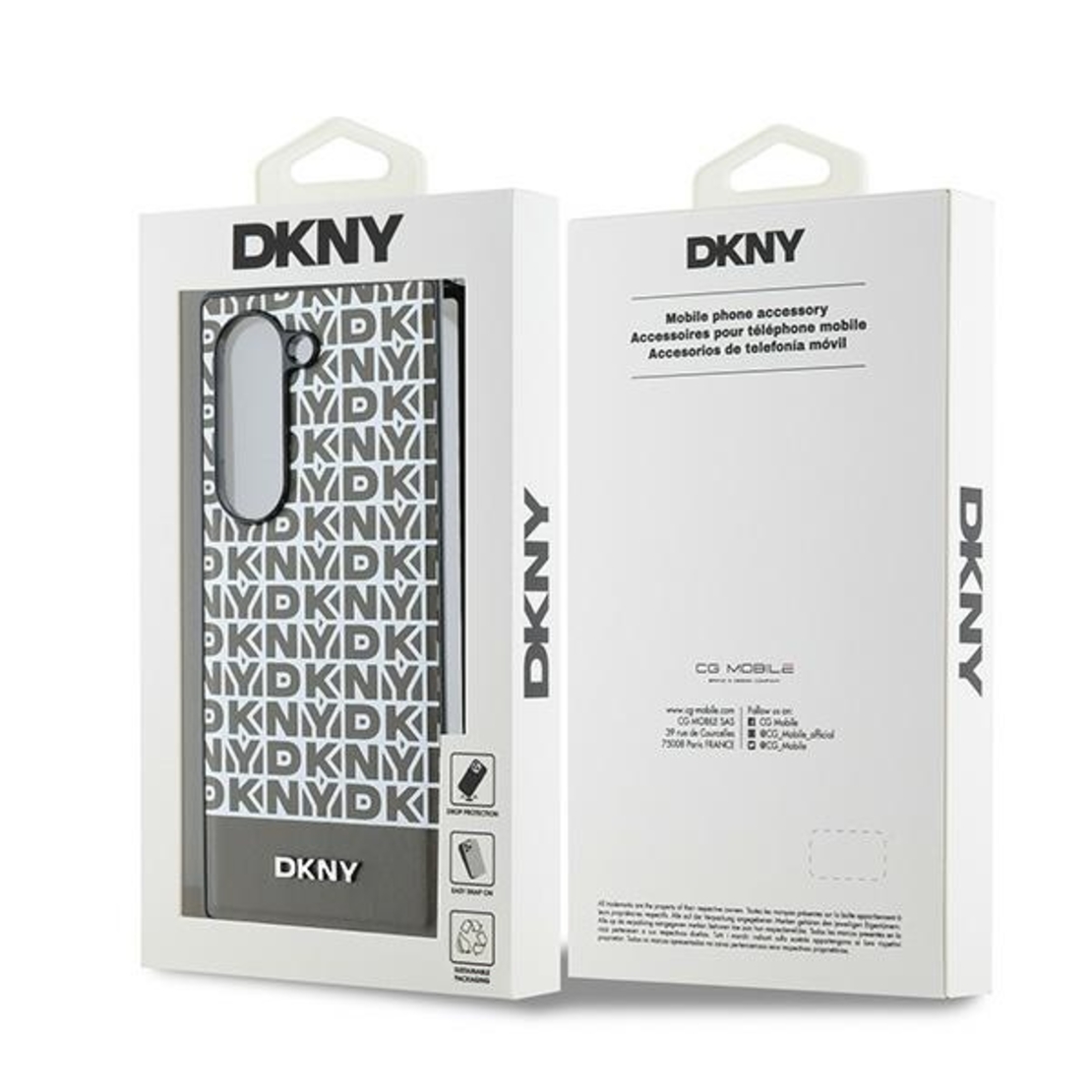 DKNY DKHMZFD6PSOSPW Samsung Galaxy Z Fold6 F956 brown Repeat Pattern Bottom Stripe