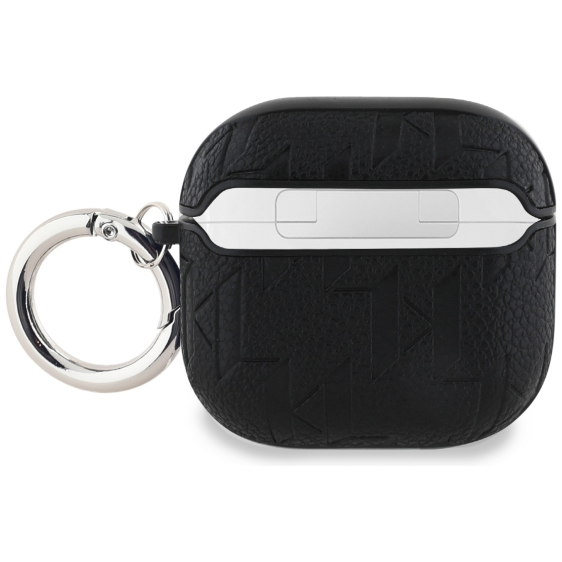 Karl Lagerfeld Monogram Karl & Choupette Head  AirPods 4 - Кожен кейс за AirPods 4, черен