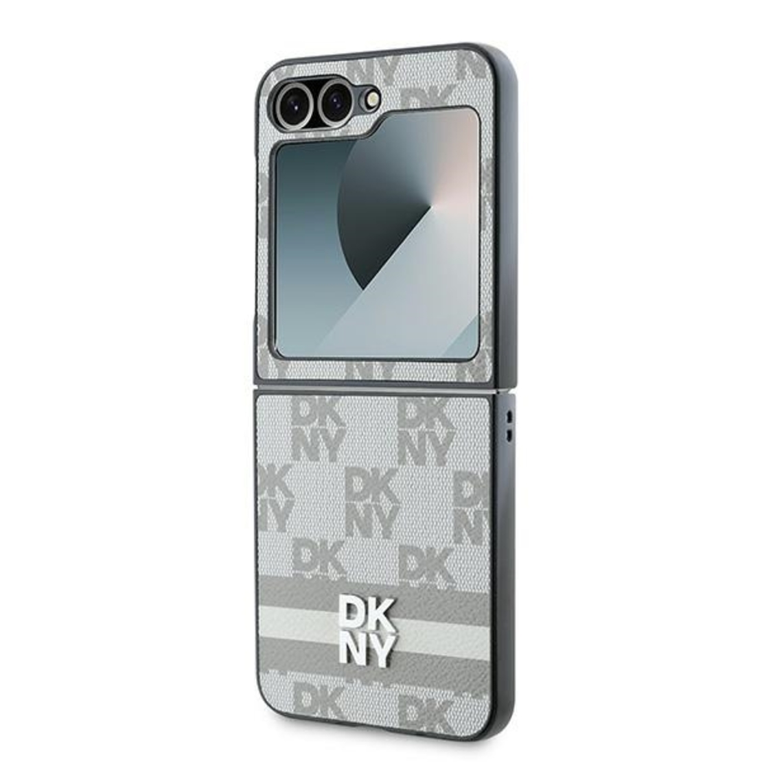 DKNY DKHCZF6PCPTSSE Samsung Galaxy Z Flip6 F741 beige Chequered Pattern Printed Stripes
