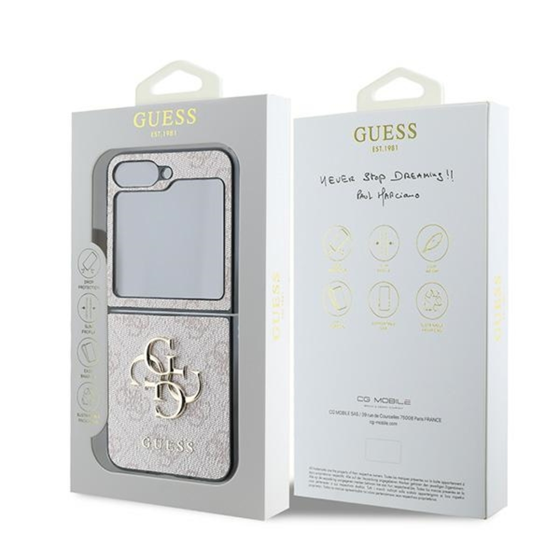 Guess GUHCZF64GMGPI Samsung Galaxy Z Flip6 F741 pink Leather 4G Metal Logo