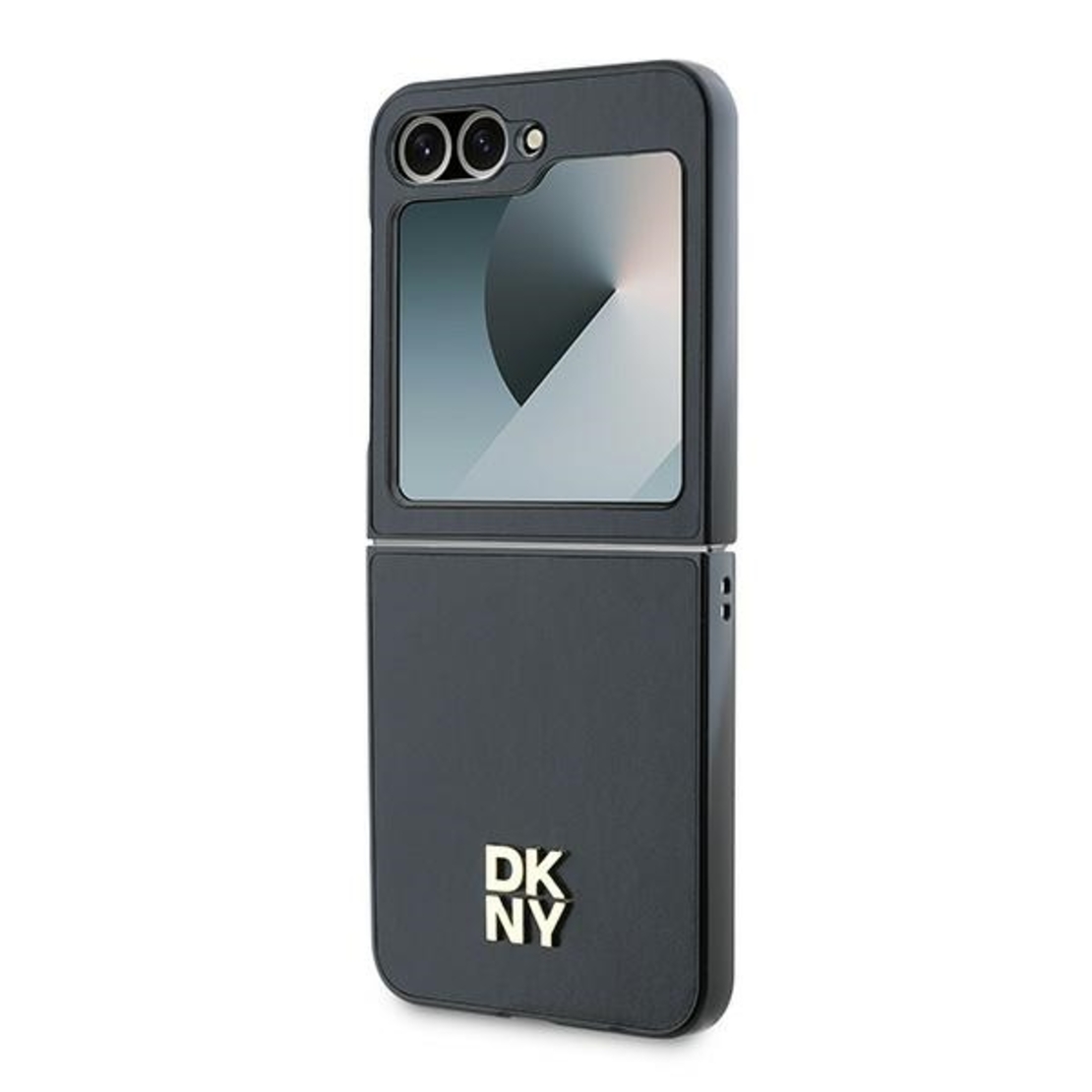 DKNY DKHCZF6PSMCSLK Samsung Galaxy Z Flip6 F741 black lether Matal Stack Logo