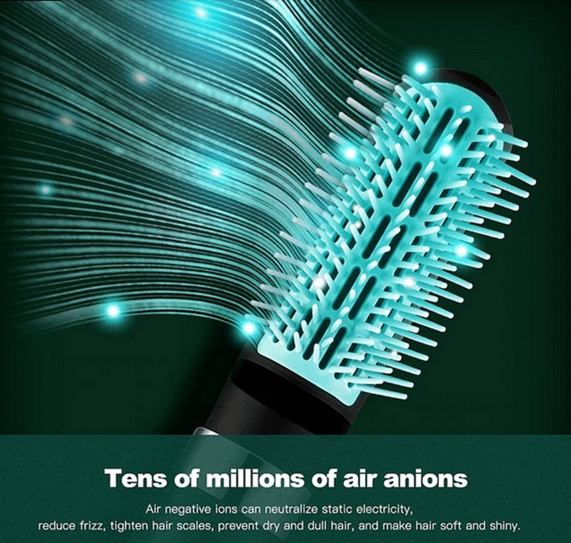 НЕМСКИ Мултифункционален уред за оформяне на коса. Сешоар, гребен и приставка за къдрици. 3в1 + ЛЕД ФЕНЕР