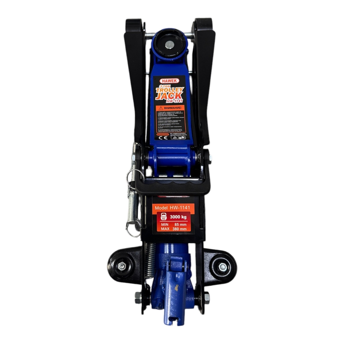 НЕМСКИ Нископрофилен Крик 3 тона 85 – 380мм С ВЪРТЯЩА ДРЪЖКА И ЗАЩИТА HAWEK HW-1141 Крокодил + ЛЕД ФЕНЕР