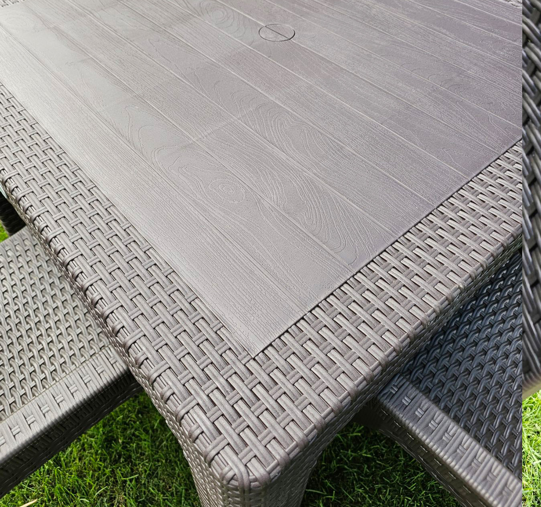 НЕМСКИ Градински Комплект 90x90см-4 Стола Квадрат В 5 Цвята +ЛЕД ФЕНЕР