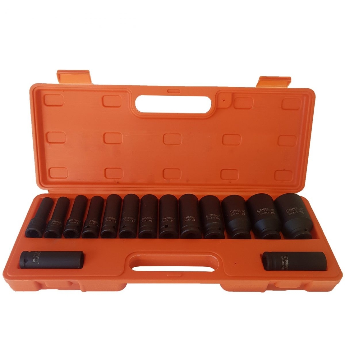 НЕМСКИ Вложки Ударни 1/2″ к-т 15 броя Stahl Mayer + ЛЕД ФЕНЕР