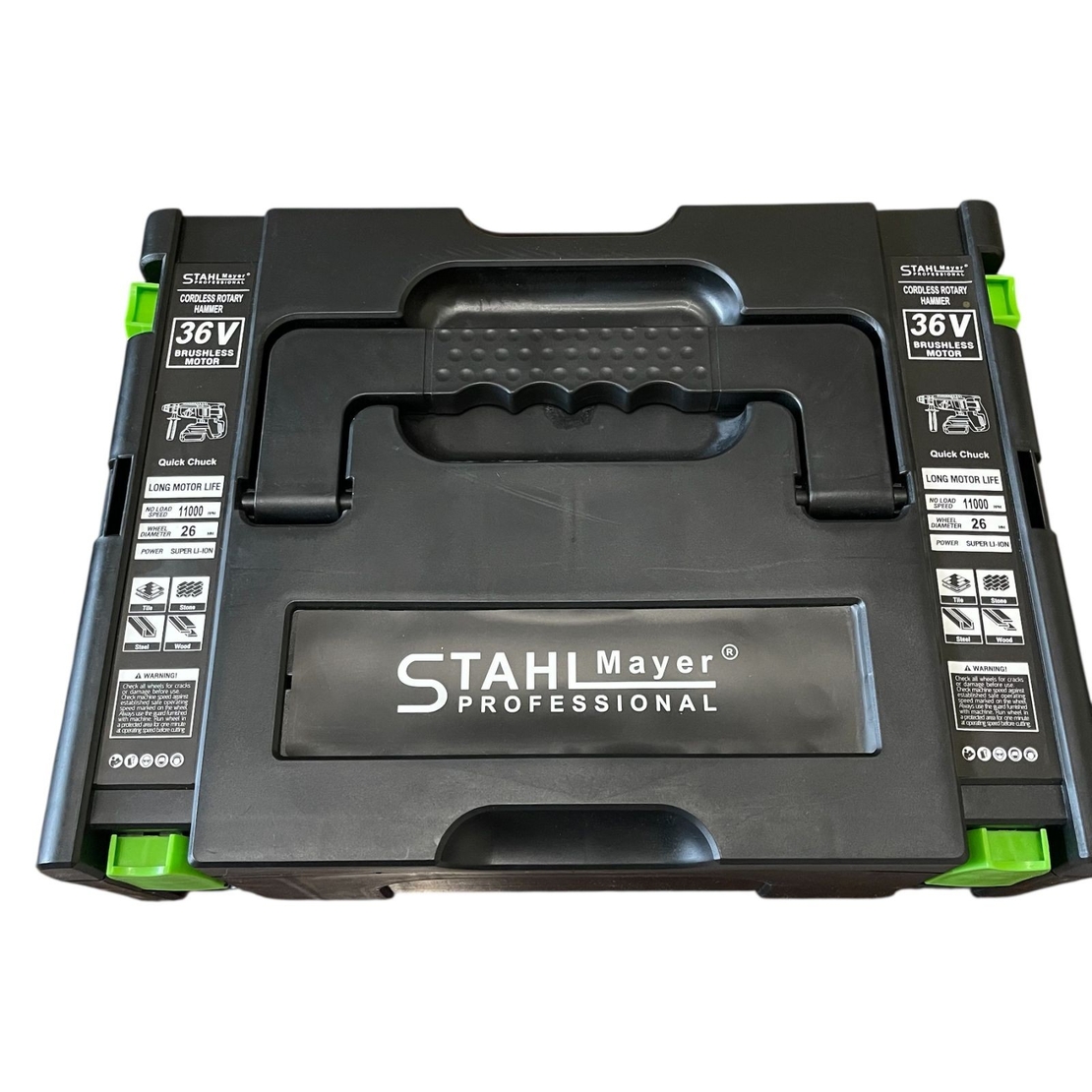 НЕМСКИ Акумулаторен Безчетков Перфоратор 2 патронника SDS PLUS STAHLMAYER 36V 10AH + ЛЕД ФЕНЕР