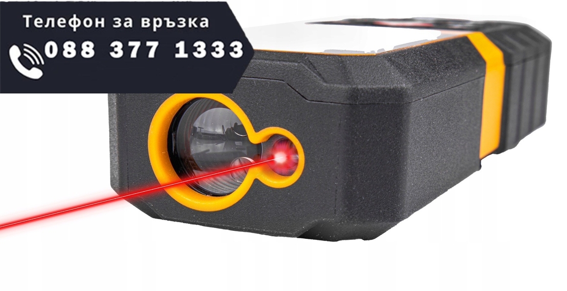 НЕМСКА Лазерна Ролетка JCB 65 метра LDM-65 + ЛЕД ФЕНЕР