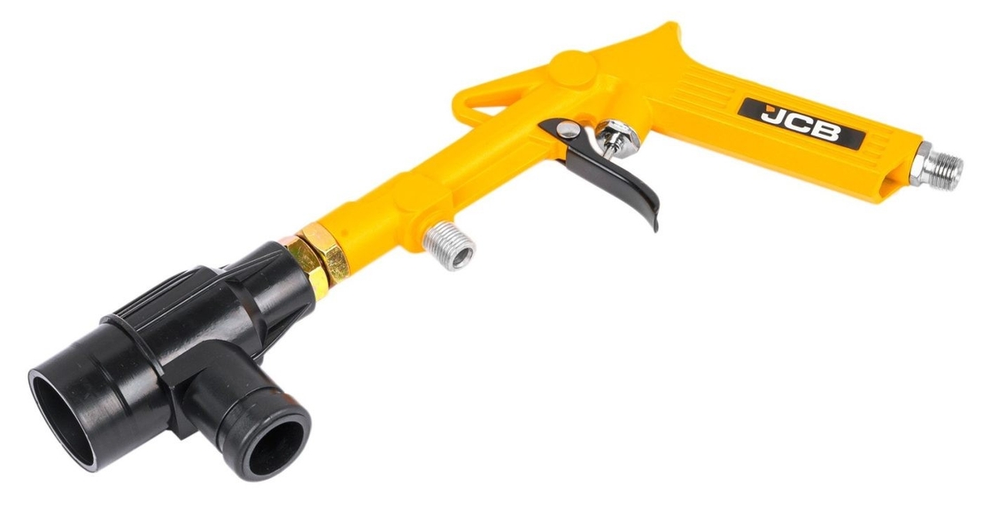 НЕМСКИ Пневматичен Пясъкоструен Пистолет 1 литър с 4 дюзи JCB за Пясъкоструйка + ЛЕД ФЕНЕР