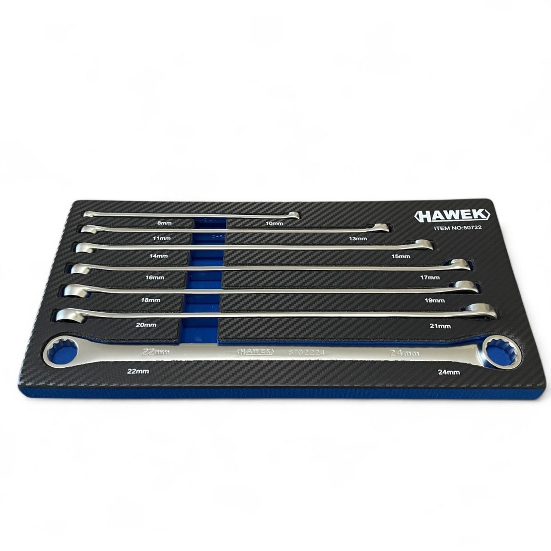 НЕМСКИ КОМПЛЕКТ КЛЮЧОВЕ ДЪЛГИ ПРАВИ ЗВЕЗДИ ( УДЪЛЖЕНИ) 8 – 24 ММ 7 ЧАСТИ HAWEK + ЛЕД ФЕНЕР