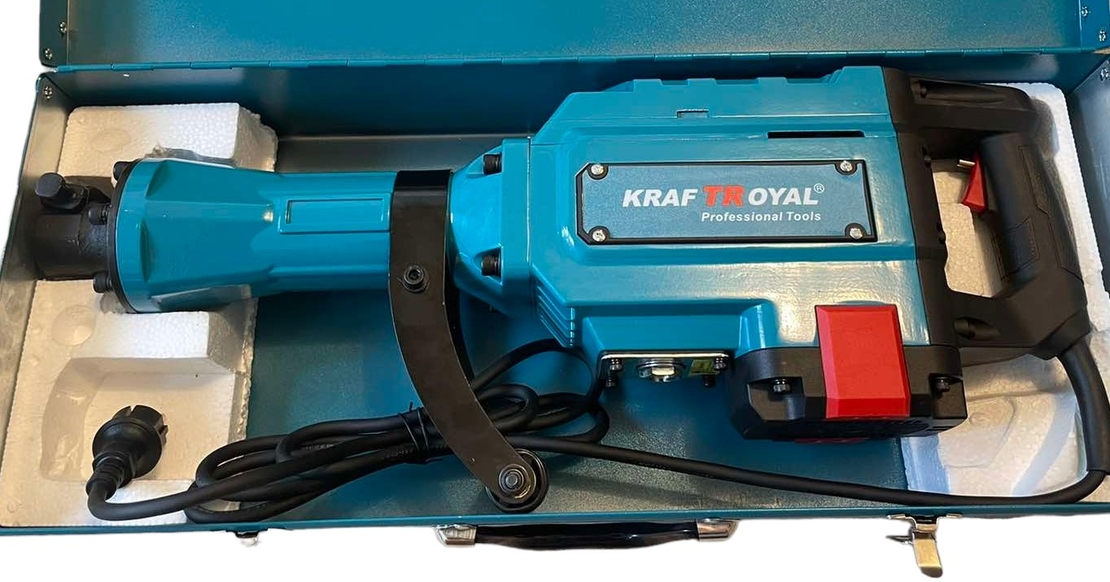 НЕМСКИ Професионален Къртач KRAFTROYAL 2400W за къртене и пробиване + ЛЕД ФЕНЕР