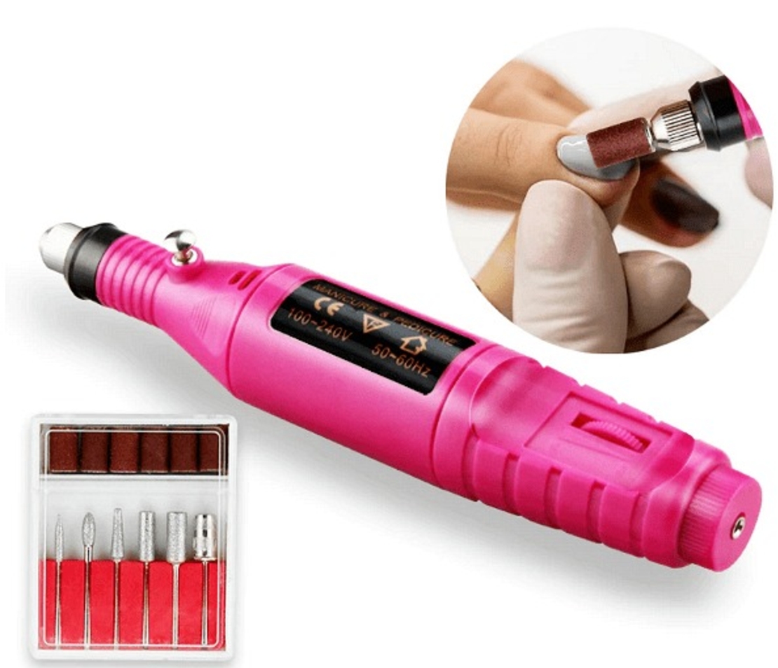 НЕМСКА Електрическа пила за нокти за маникюр и педикюр, Ергономичен дизайн + ЛЕД ФЕНЕР