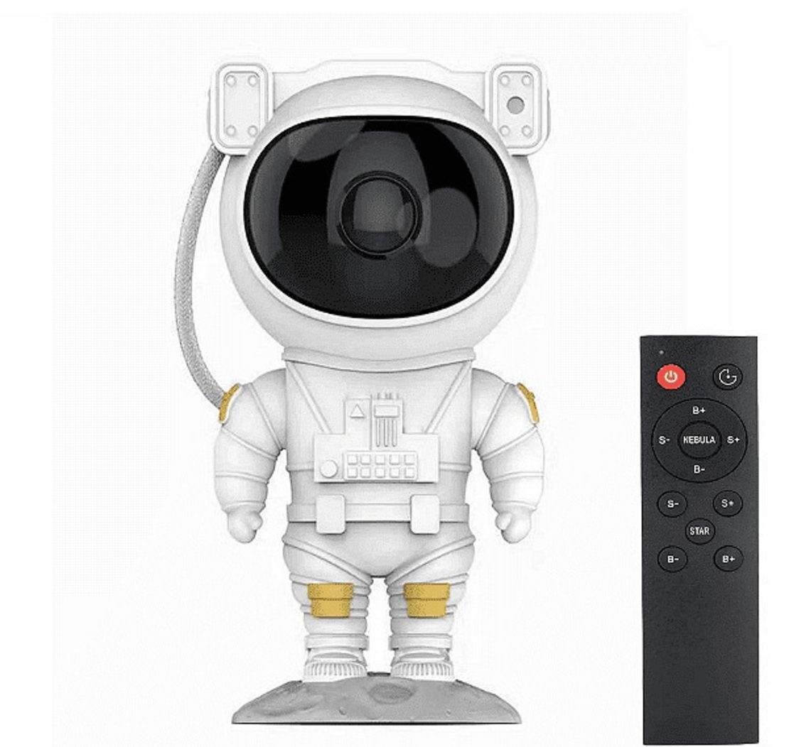 НЕМСКА Интерактивна играчка за прожектиране на космоса, Астронавт STARBOY, Таймер за изключване + ЛЕД ФЕНЕР
