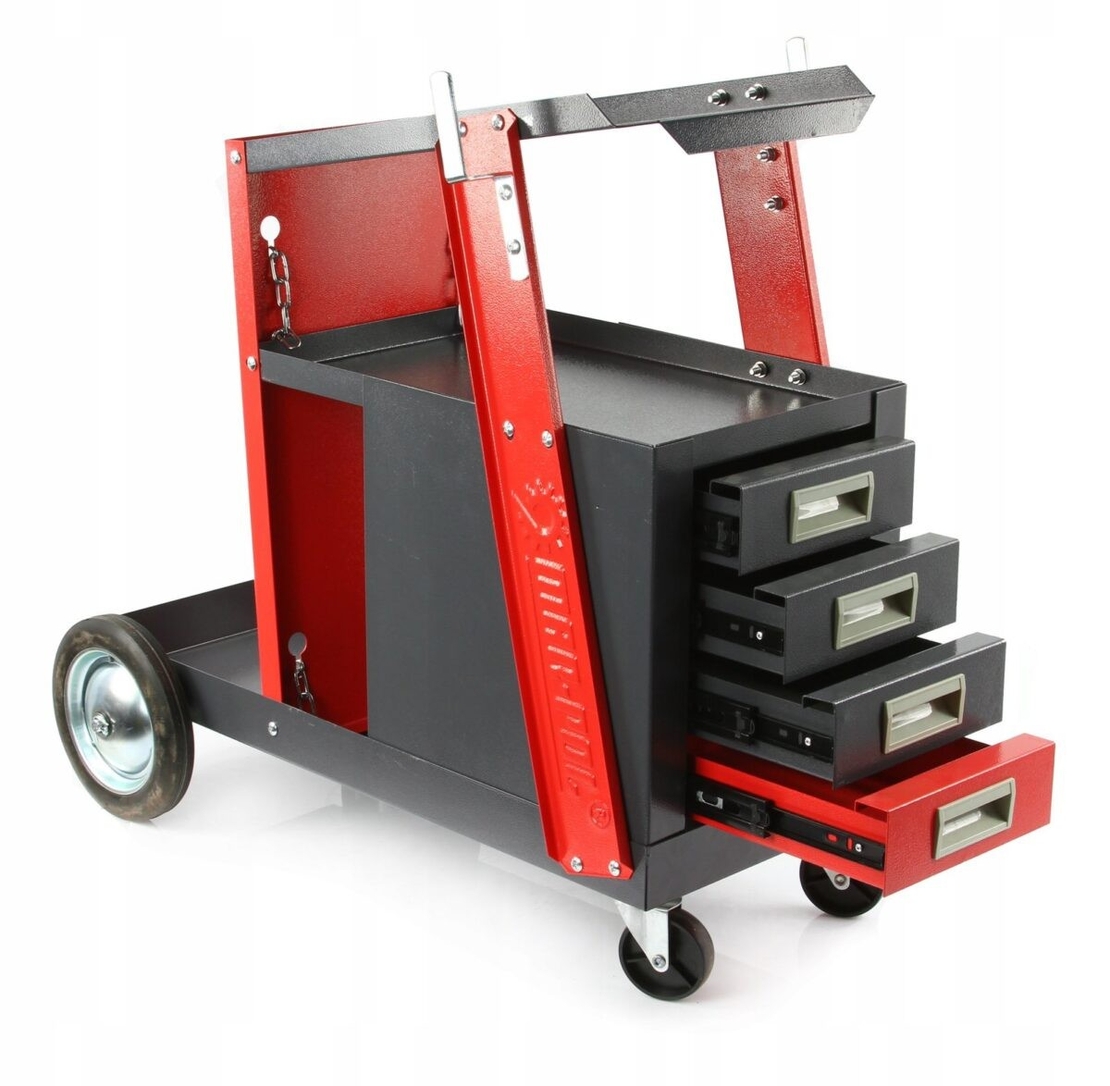 НЕМСКА Количка за Заваръчни Апарати MAR-POL M66612 с 4 чекмеджета + ЛЕД ФЕНЕР