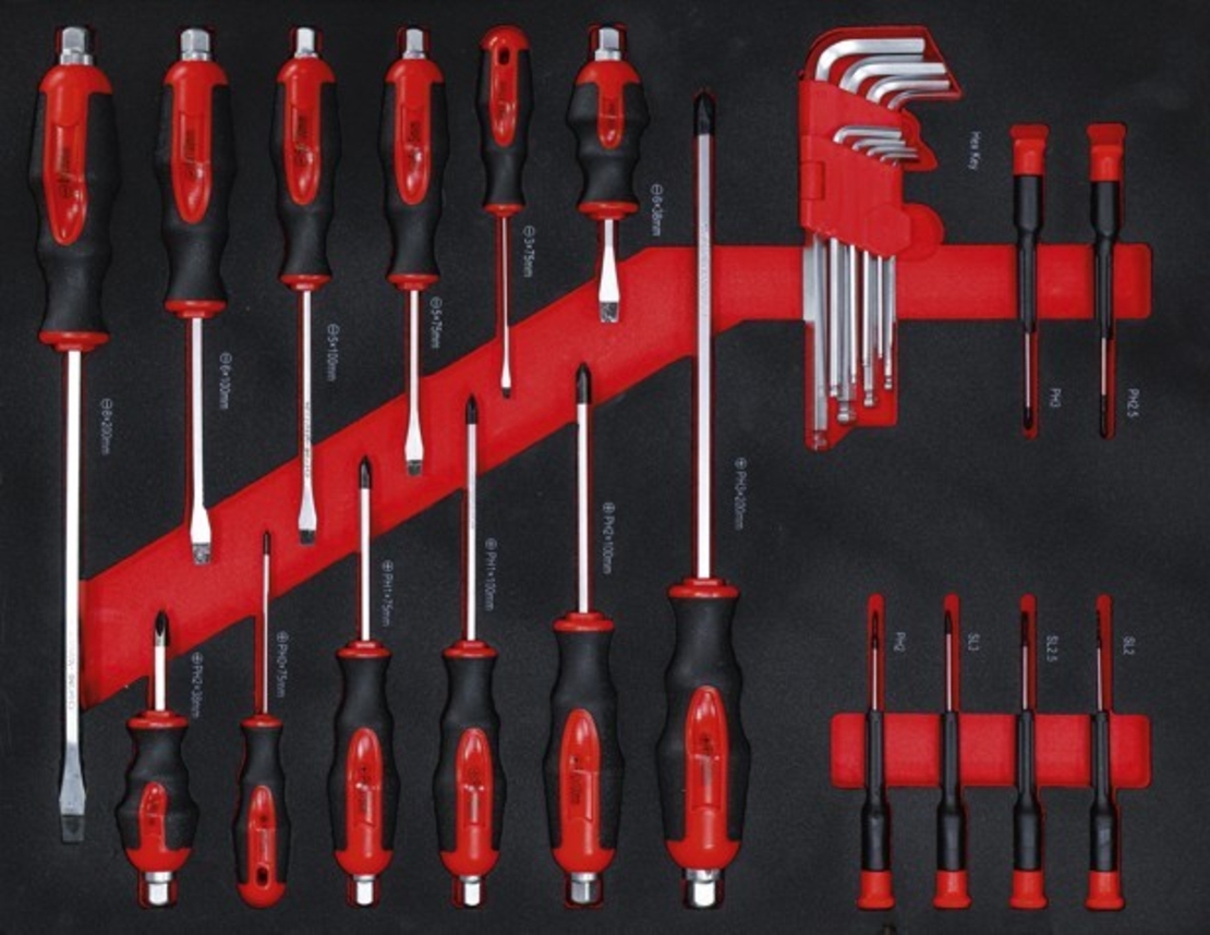 НЕМСКИ Шкаф за Инструменти с 7 чекмеджета EVERFORCE + ЛЕД ФЕНЕР