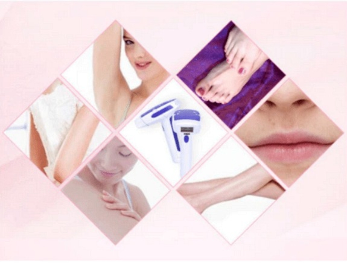 НЕМСКИ Фотоепилатор за трайно обезкосмяване с IPL технология и 5 степени, 999 999 импулса + ЛЕД ФЕНЕР