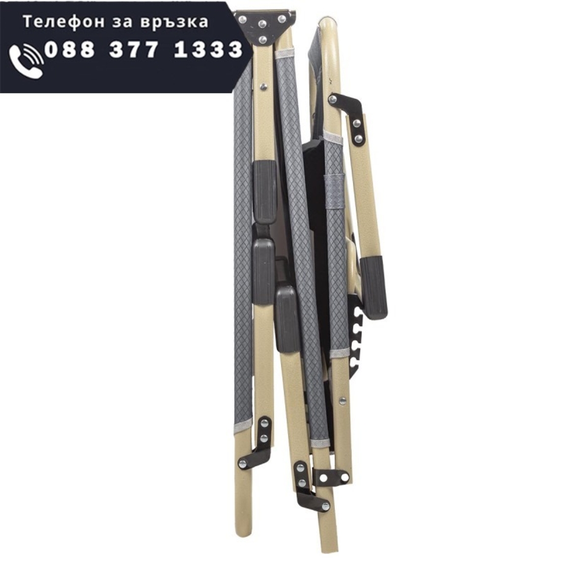 НЕМСКО Походно Легло – Шезлонг ISMA до 200кг 670х1930мм + ЛЕД ФЕНЕР