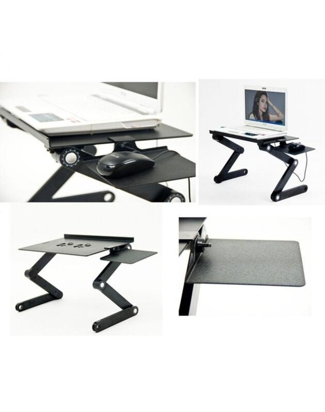 НЕМСКА Подвижна маса за лаптоп T8 алуминии + ЛЕД ФЕНЕР