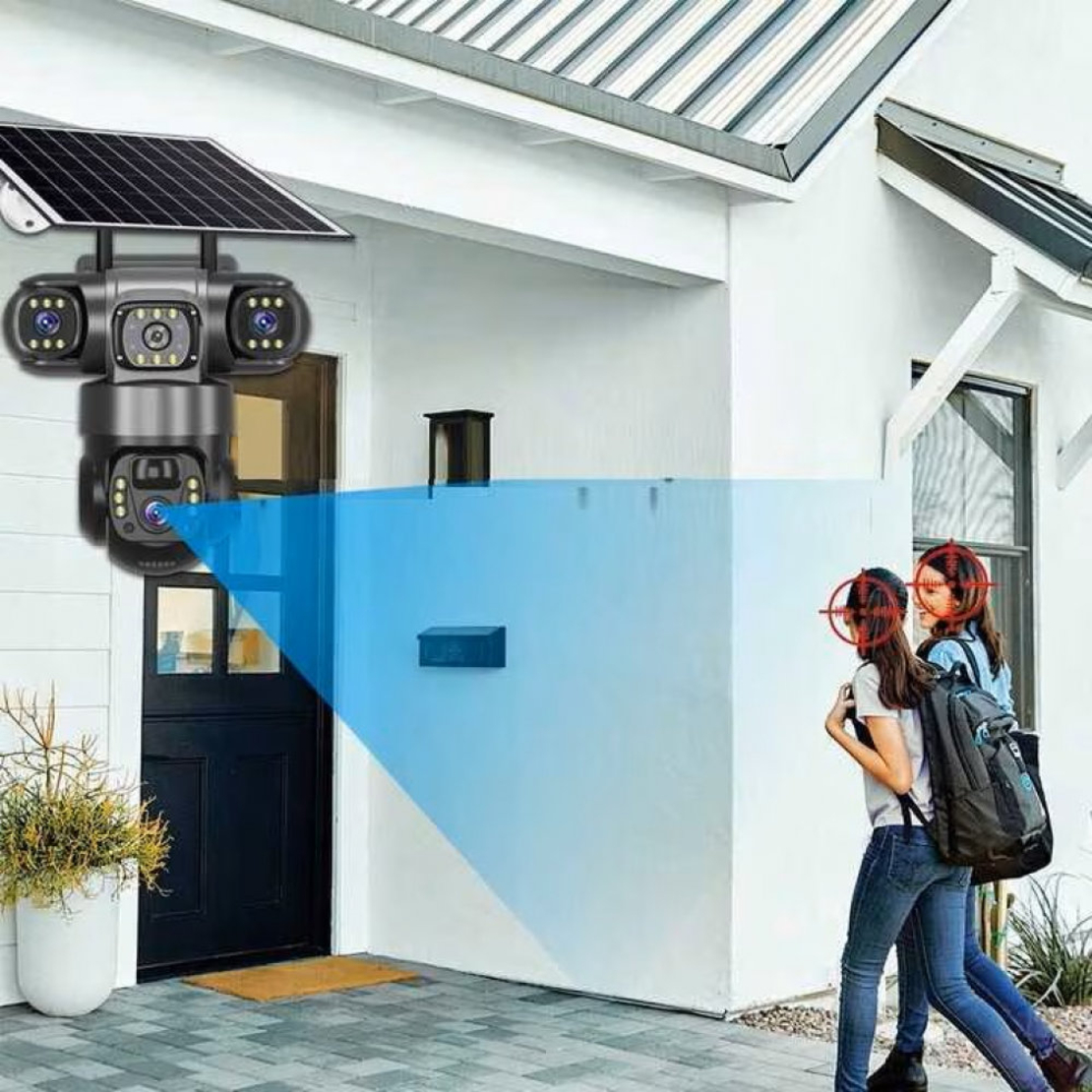 НЕМСКА 4G Соларна Камера Със Sim Карта Profesional + ЛЕД ФЕНЕР