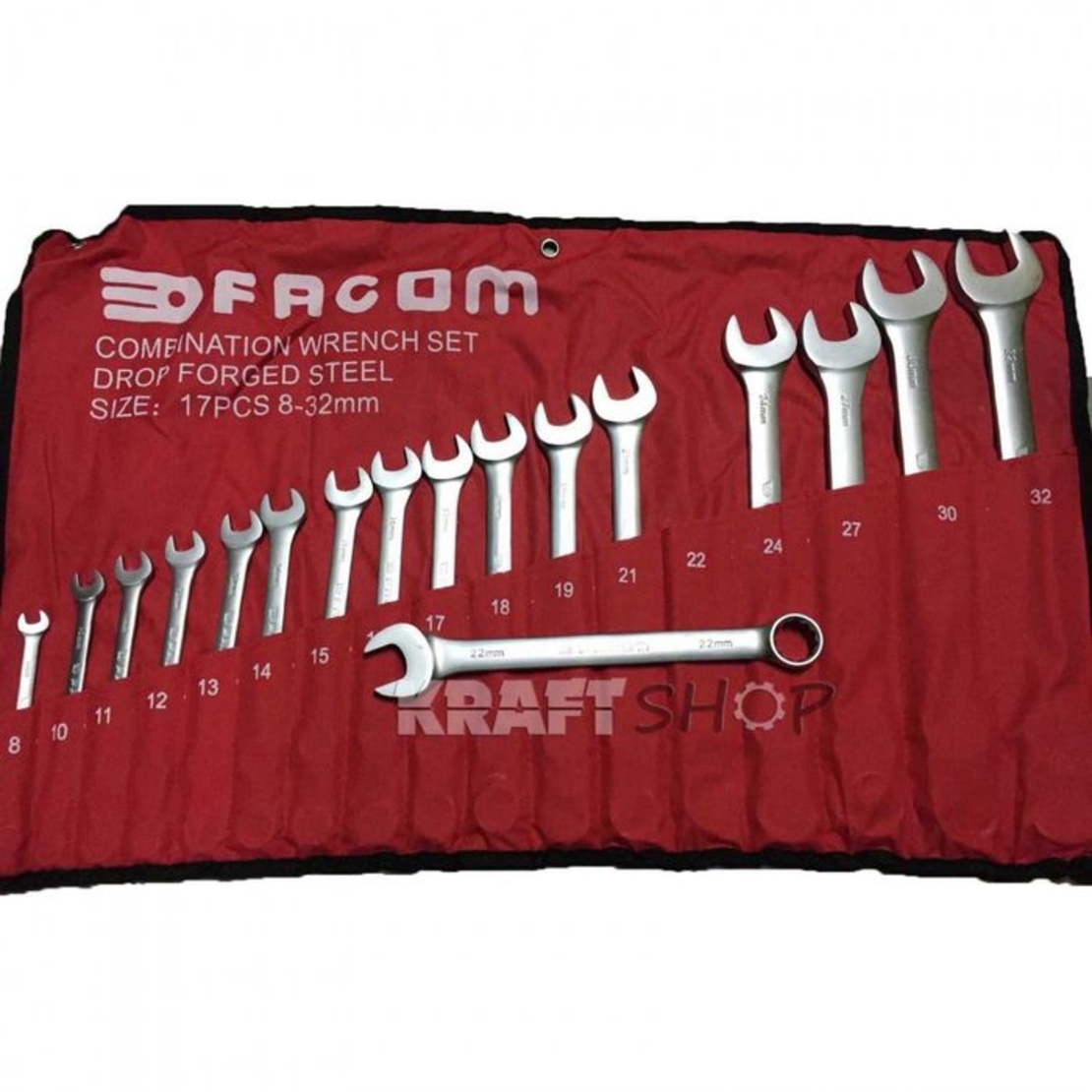 НЕМСКИ Ключове Звездогаечни Facom 8-32mm Комплект 17 броя + ЛЕД ФЕНЕР