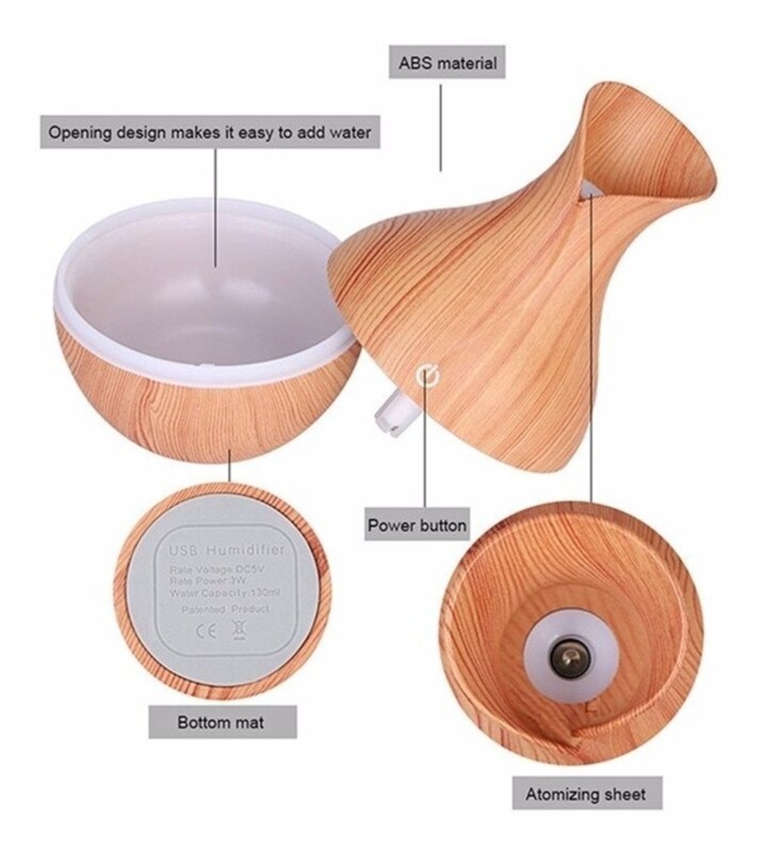 НЕМСКИ Овлажнител за въздух с Арома терапия + ЛЕД ФЕНЕР