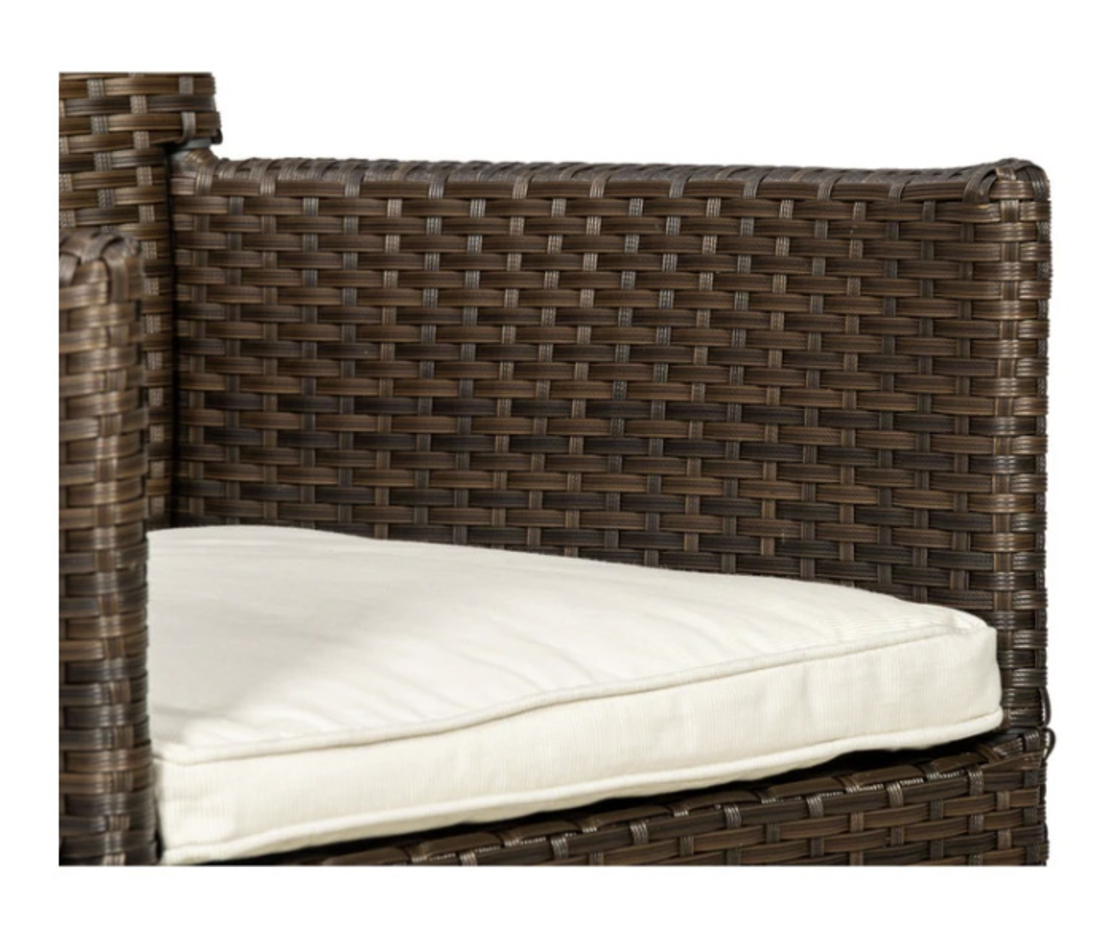 НЕМСКИ 6 местен ратанов трапезен комплект – Черен или Кафяв + ЛЕД ФЕНЕР