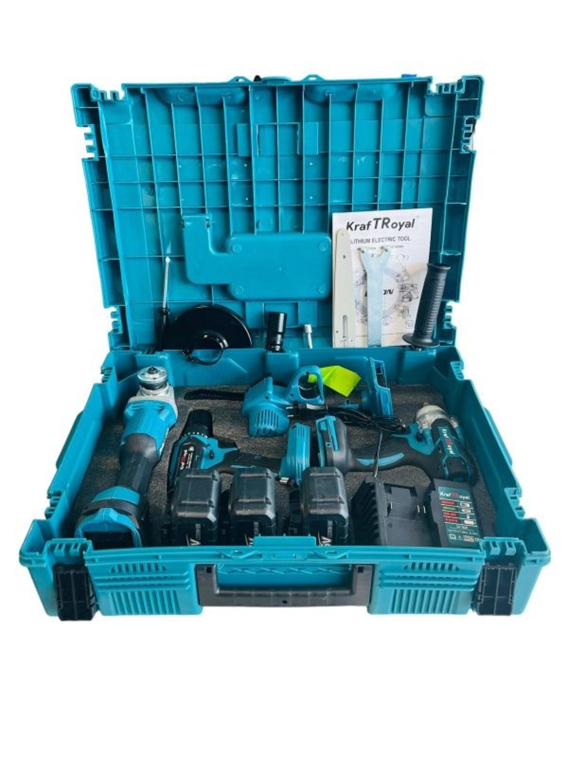 НЕМСКА Резачка за Клони Ъглошлайф Гайковерт – Импакт и Винтоверт Акумулаторен 3 броя Батерии 36V 8.0AH 4в1 Куфар + ЛЕД ФЕНЕР