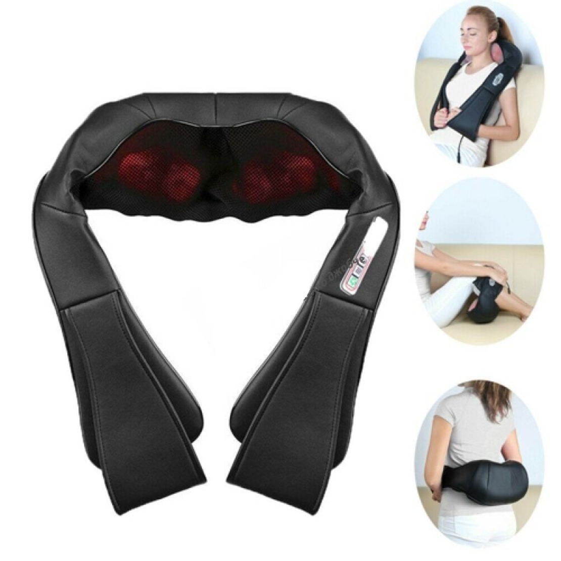 НЕМСКИ МАСАЖОР за тяло Шиацу със затопляща функция, 5 степени и вибрация + ЛЕД ФЕНЕР