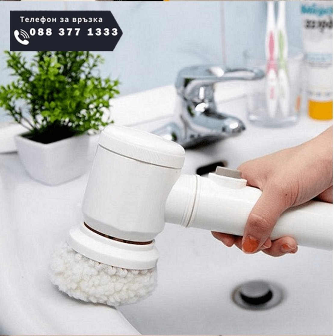 НЕМСКИ Безжична акумулаторна четка, Magic brush, 3 степени на скорост, 3 различни накрайника + ЛЕД ФЕНЕР